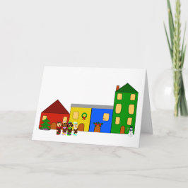 Jingle Claws Train Town Holiday Card Kort