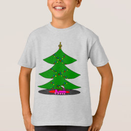 Jingle Claws Whimsical Christmas Tree & Train  T Shirt