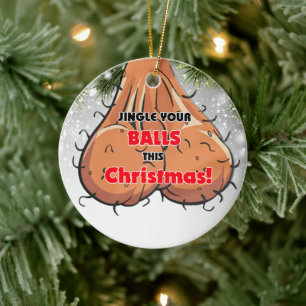 Jingle din Bollar Sacks Naughty pojkvän Gifts Julgransprydnad Keramik