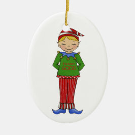 Jingle Elves "Goody" Julgransprydnad Keramik