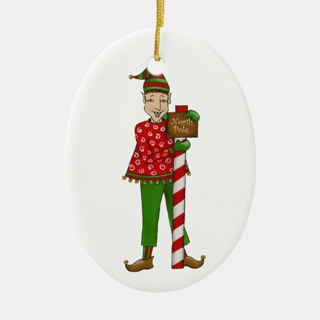 Jingle Elves "Horace" Julgransprydnad Keramik (Framsidan)