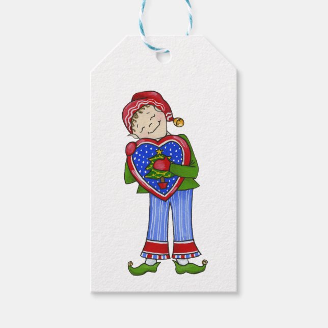 Jingle Elves (Lovey Dovey) Presentetikett (Framsidan)