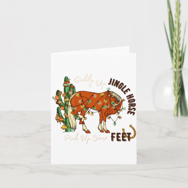 Jingle Funny Horse Ck Up Your Feet Cactus Western, Kort (Framsida)
