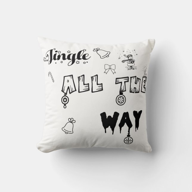 Jingle hela julklappen Dekorativ kudde (Framsida)