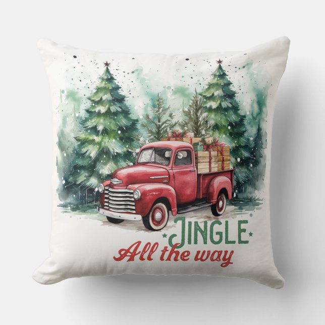 Jingle hela vägen Dekorativ kudde (Framsida)