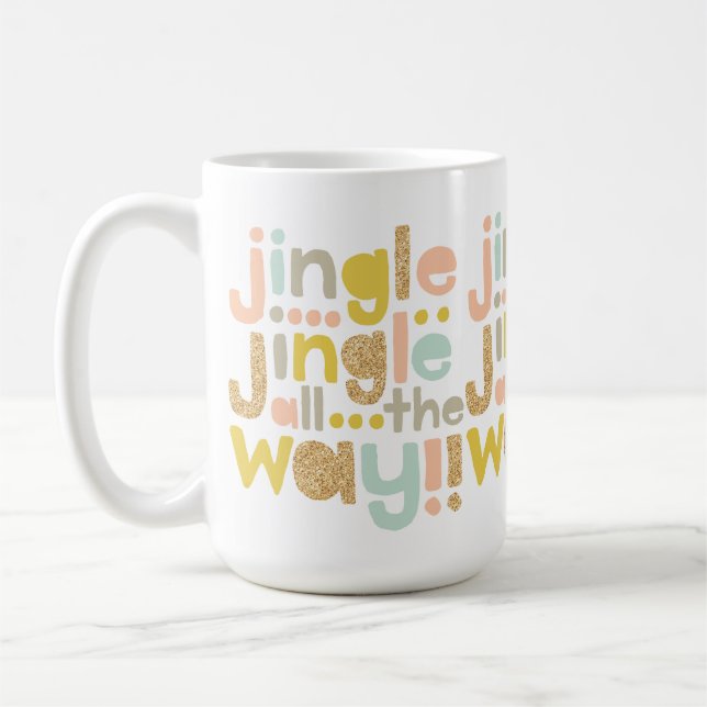 Jingle hela vägen | Färgat Trendig Typografiskt Kaffemugg (Vänster)