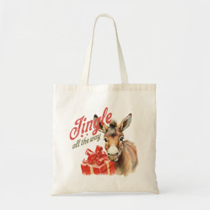 Jingle hela vägen Jul Farm Donkey Tygkasse