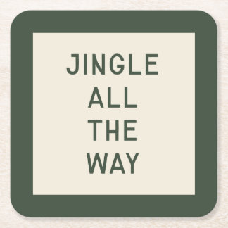 Jingle hela vägen | Minimal jultid Underlägg Papper Kvadrat