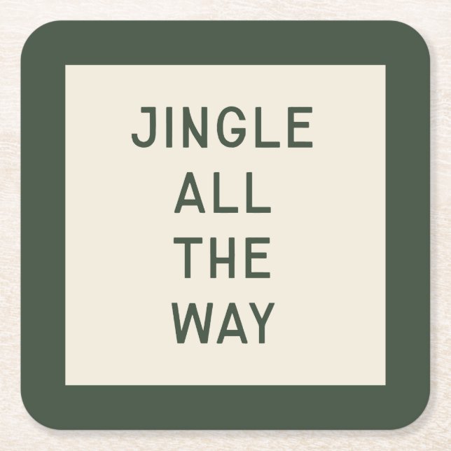 Jingle hela vägen | Minimal jultid Underlägg Papper Kvadrat (Framsidan)