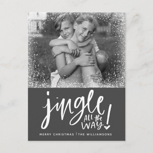 Jingle hela vägen | Modern fotojulkort Vykort (Framsida)
