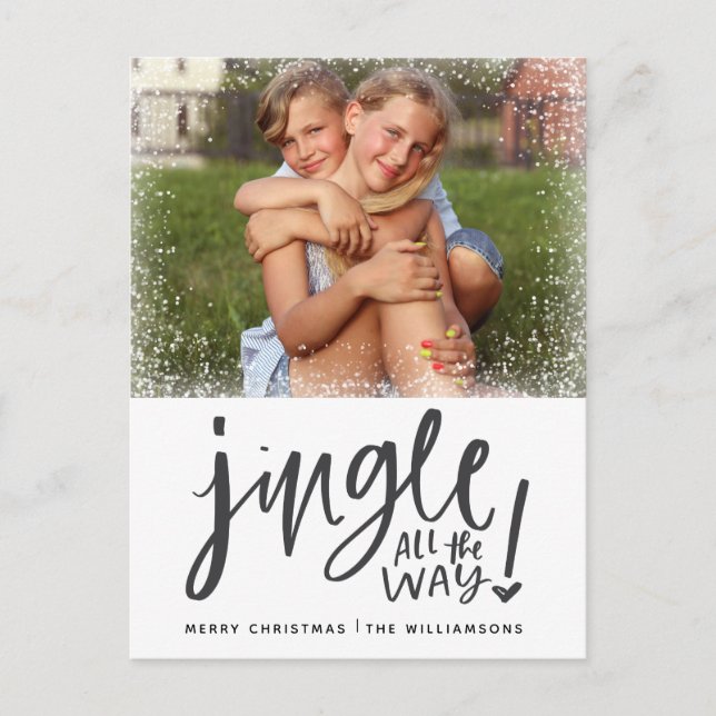 Jingle hela vägen | Modern fotojulkort Vykort (Framsida)