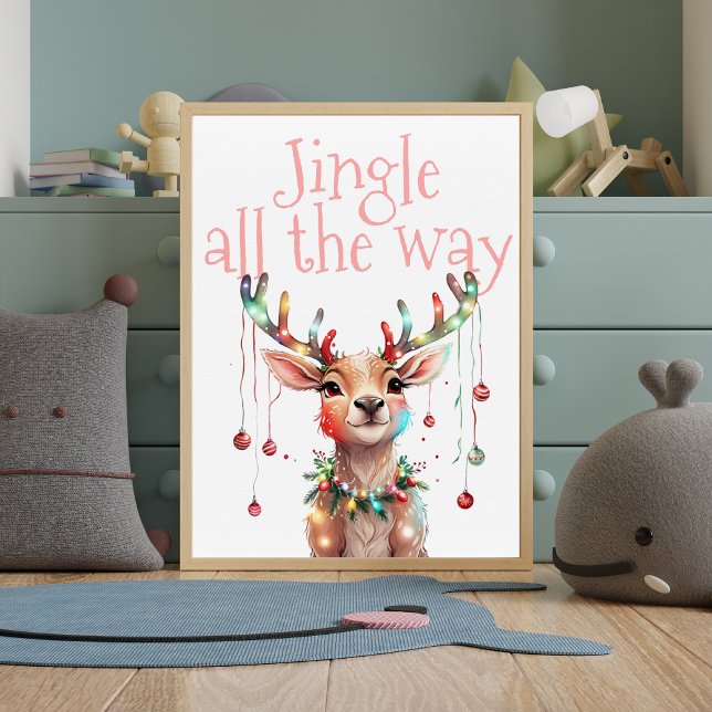 Jingle hela vägen renar Helgdag Festive Ljus Poster (Skapare uppladdad)