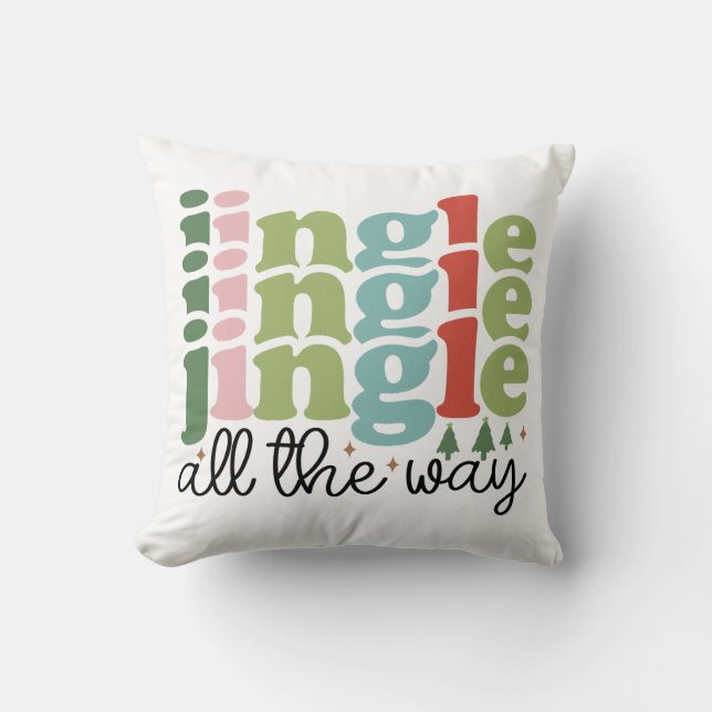 Jingle hela vägen Retro Groovy-Helgdagarna Kudde (Framsida)