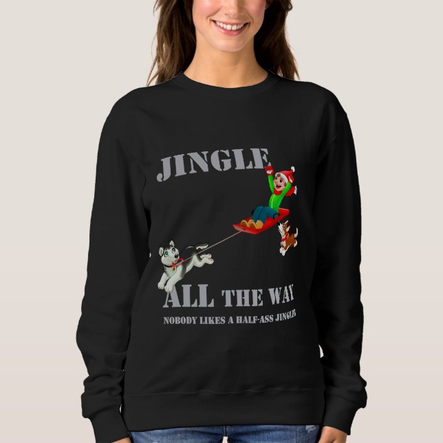 Jingle hela vägen Siberian husky Idea T Shirt (Framsida)