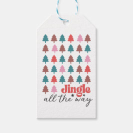 Jingle hela vägen träd mönster presentetikett