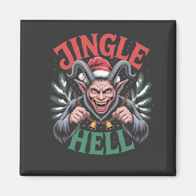Jingle Heljul Krampus Evil Julafton Magnet (Framsidan)