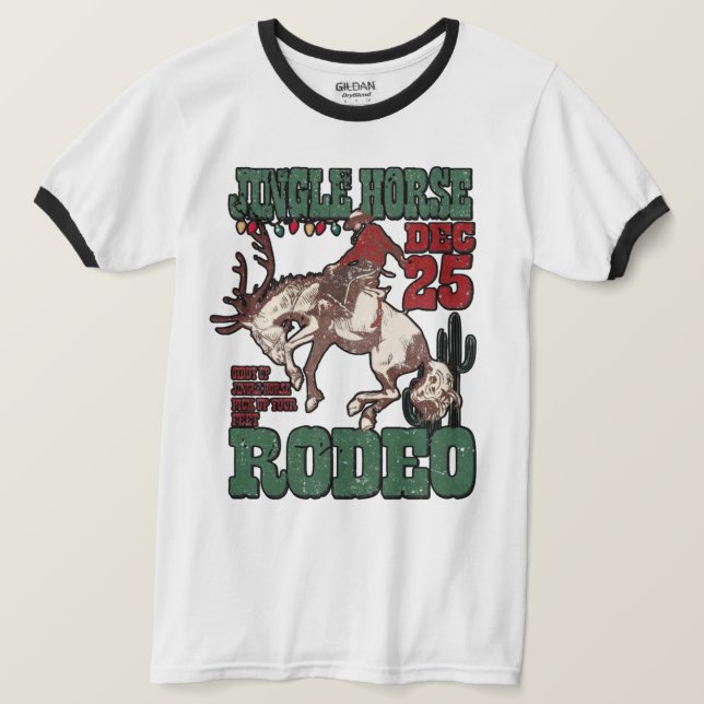 🎄 Jingle Horse Rodeo T-Shirt – Western jul  (Design framsida)