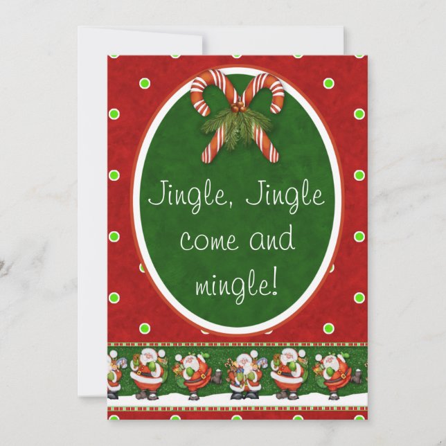 Jingle, Jingle kom och mingle!Jul Party Inbjudningar (Framsida)