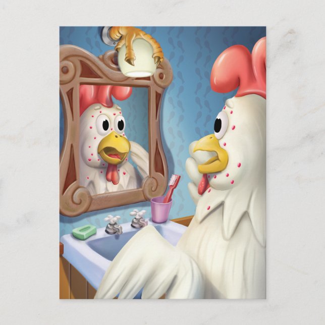 Jingle Jingle Little Gnome Chickenpox vykort (Framsida)