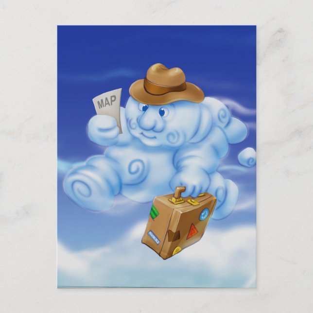 Jingle Jingle Little Gnome Cloud Postcard Vykort (Framsida)
