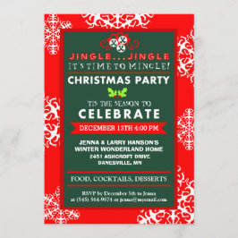 Jingle Jingle Time to Mingle Red Grönt jul Inbjudningar