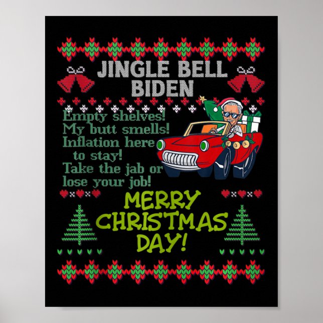 Jingle Joe Biden Julafton Sång Trump Ugly jul S Poster (Framsidan)