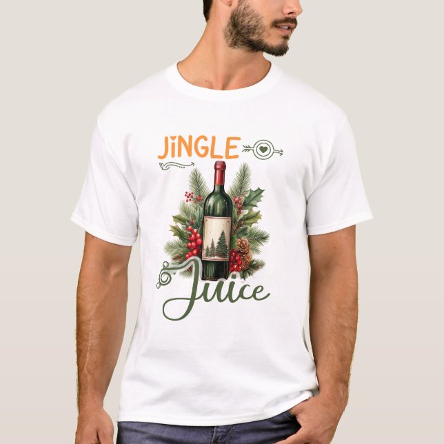Jingle Juice Christmas Funny Holiday Wine Lover T Shirt (Framsida)