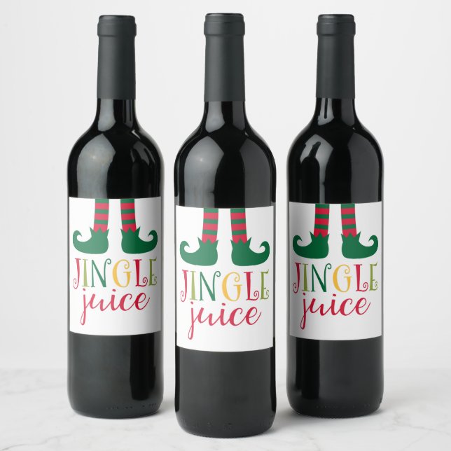 Jingle Juice jul Vin Flaska-etikett Vinflaska Etikett (Flaskor)