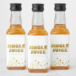 Jingle Juice | Roligt Jul White & Guld Mini Spritflaskor Etikett