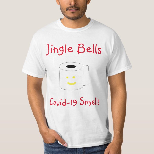 Jingle Klockor Covid-19 Smells T Shirt (Framsida)
