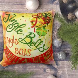 Jingle Klockor Festive Roligt Inspirief jul Kudde