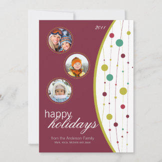 Jingle Klockor Helgdag Card (burgundy) Julkort