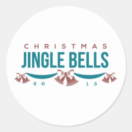 Jingle Klockor Helgdag Stickers 2015 Runt Klistermärke