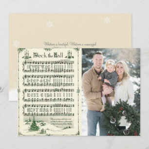 Jingle Klockor jul-fotokort för Sång-Helgdag Julkort