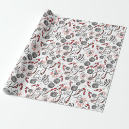 Jingle Klockor Jul Wrapping Papper Presentpapper