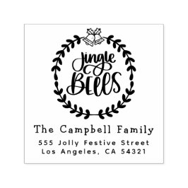 Jingle Klockor julfamilj Namn Returadress Självfärgande Stämpel