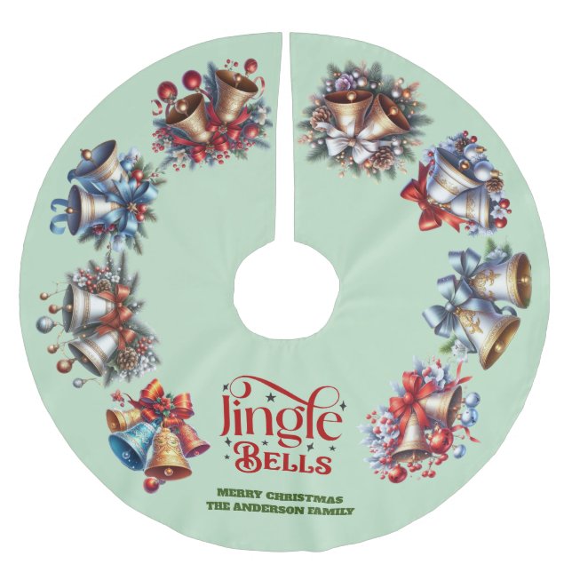 Jingle Klockor Julgransmatta Borstad Polyester (Framsidan)