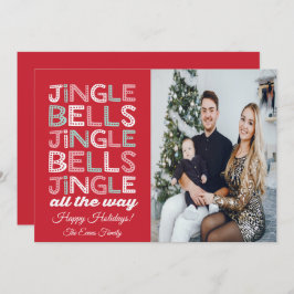 Jingle Klockor julhälsningskort Inbjudningar