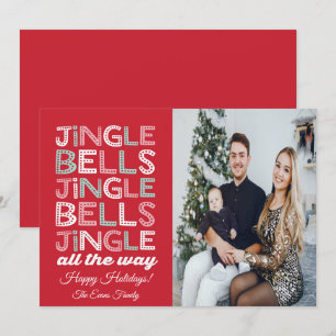 Jingle Klockor julhälsningskort Inbjudningar