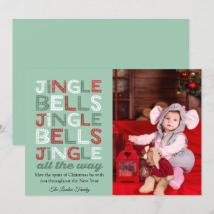 Jingle Klockor julhälsningskort Inbjudningar