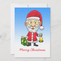 Jingle Klockor med Santa Flat Helgdag Card