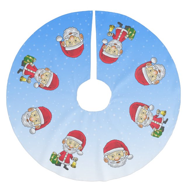 Jingle Klockor med Santa Julgransmatta Borstad Polyester (Framsidan)