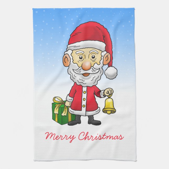 Jingle Klockor med Santa Kökshandduk (Vertikal)