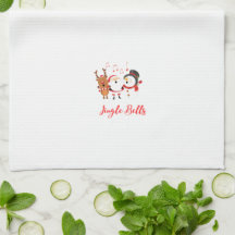 Jingle Klockor med Santa, Snögubbe och Reindeer på