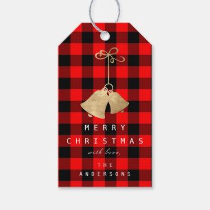 Jingle Klockor på Guld Play Red Black Merry till Presentetikett