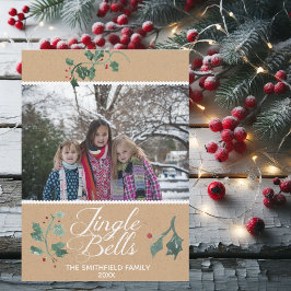 Jingle Klockor Photo Card-Helgdag Julkort