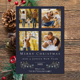 Jingle Klockor Photo Collage jul | Blå Julkort