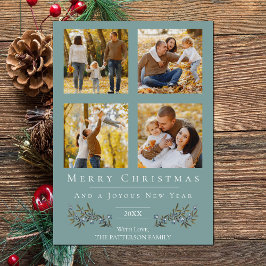 Jingle Klockor Photo Collage jul | Teal Julkort