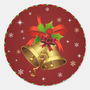Jingle Klockor Sticker Runt Klistermärke