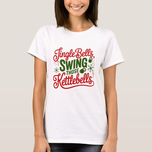 Jingle Klockor, Swing The Kettlebells T-Shirt (Framsida)